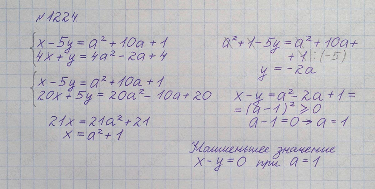 Ответ к учебнику по алгебре 7 класс Мерзляк, Полонский, Якир номер 1224