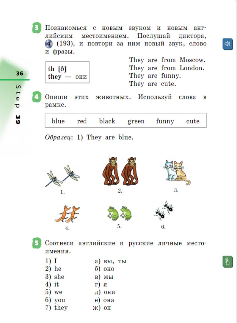 Английский язык 2 класс учебник Афанасьева, Михеева 2 часть страница 36.