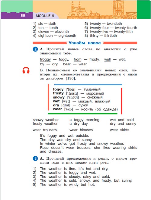 Картинка из учебника по английскому языку 3 класс Афанасьева, Михеева - Часть 2, станица 86, год 2023.