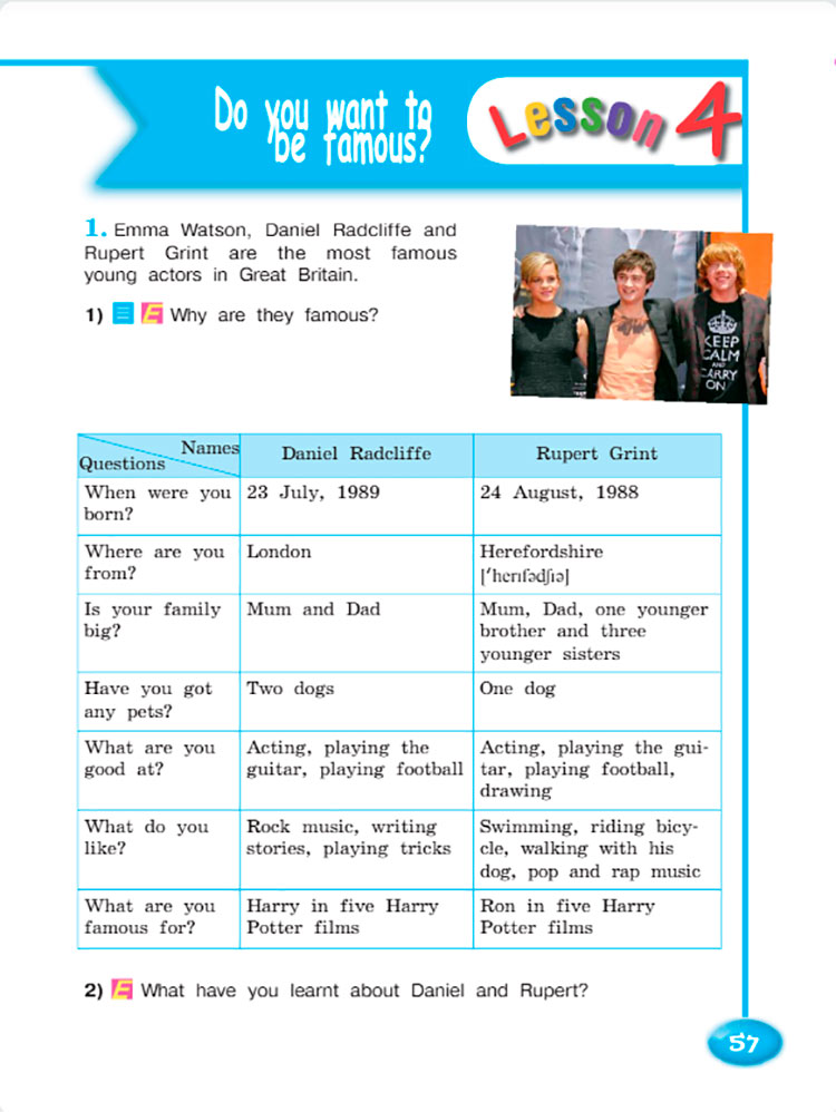 Английский язык 4 класс. Учебник 2 часть, Кузовлев, Перегудова, страница 57. Год 2021.