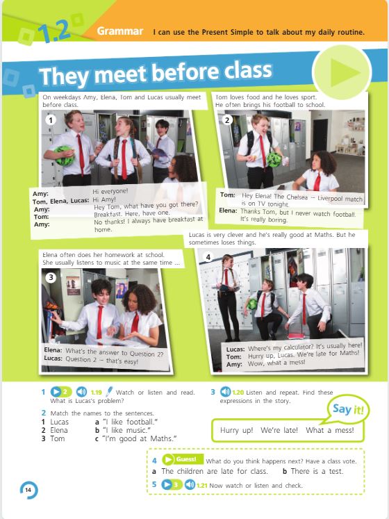 Учебник Костюк, Колоницкая 1 часть. Английский язык 5 класс страница 14.