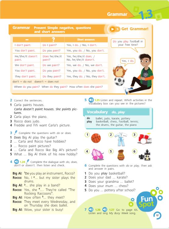 Учебник Костюк, Колоницкая 1 часть. Английский язык 5 класс страница 17.