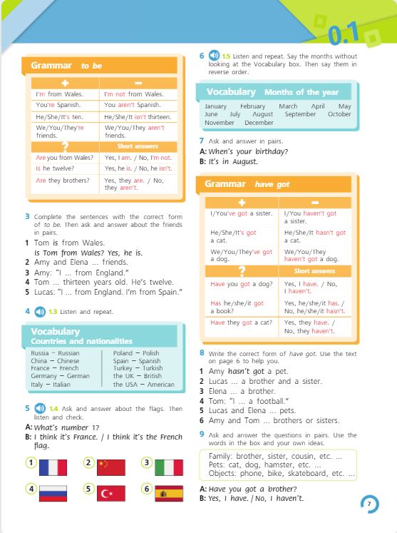 Учебник Костюк, Колоницкая 1 часть. Английский язык 5 класс страница 7.