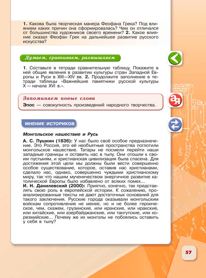 История 6 класс - История России. Арсентьев. Данилов. 2 часть. Страница 57. 2024 год. История 6 класс, история России, Арсентьев, Данилов, 2 часть, страница 57, 2024 год.