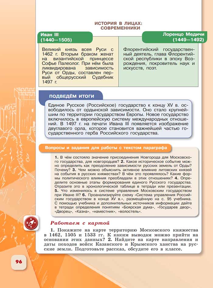 История 6 класс - История России. Арсентьев. Данилов. 2 часть. Страница 96. 2024 год. История 6 класс, история России, Арсентьев, Данилов, 2 часть, страница 96, 2024 год.