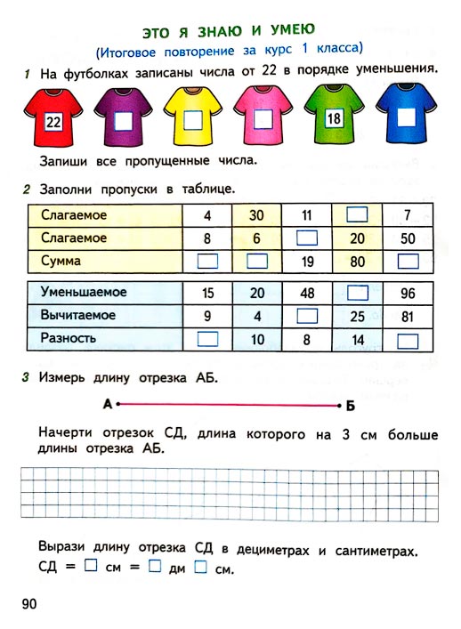 Страница 90 из рабочей тетради по математике 1 класс Дорофеев, Миракова, Бука - 2 часть