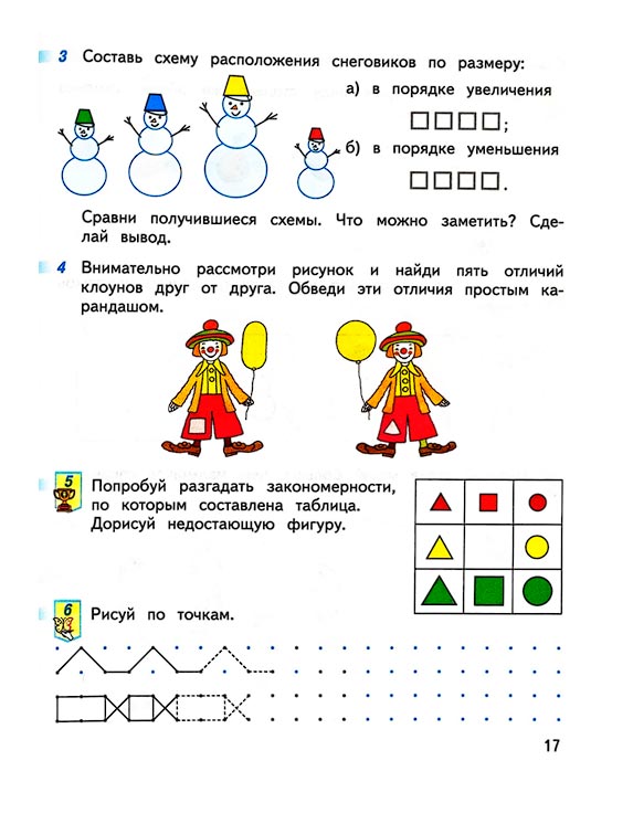 Страница 17 из рабочей тетради по математике 1 класс Дорофеев, Миракова, Бука - 1 часть