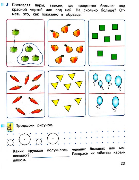 Страница 23 из рабочей тетради по математике 1 класс Дорофеев, Миракова, Бука - 1 часть
