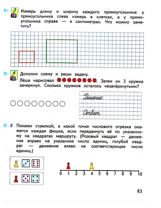 Страница 83 из рабочей тетради по математике 1 класс Дорофеев, Миракова, Бука - 1 часть