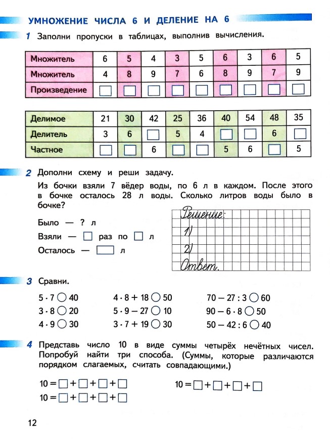 математике 2 класс рабочая тетрадь Дорофеев, Миракова, Бука - 2 часть страница 12 (2024)