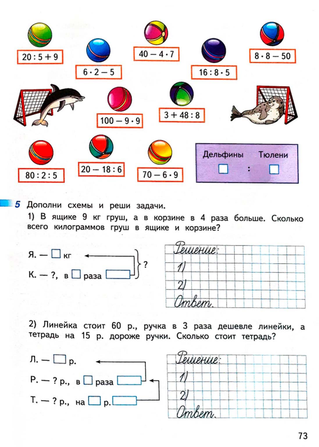 математике 2 класс рабочая тетрадь Дорофеев, Миракова, Бука - 2 часть страница 73 (2024)