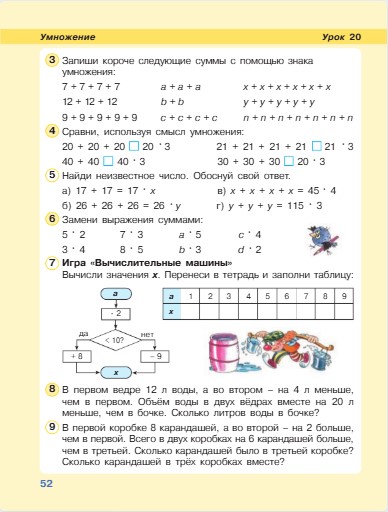 Изображение математика 2 класс учебник Петерсон 2 часть страница 52, 2022 год математика 2 класс учебник Петерсон 2 часть страница 52, 2022 год