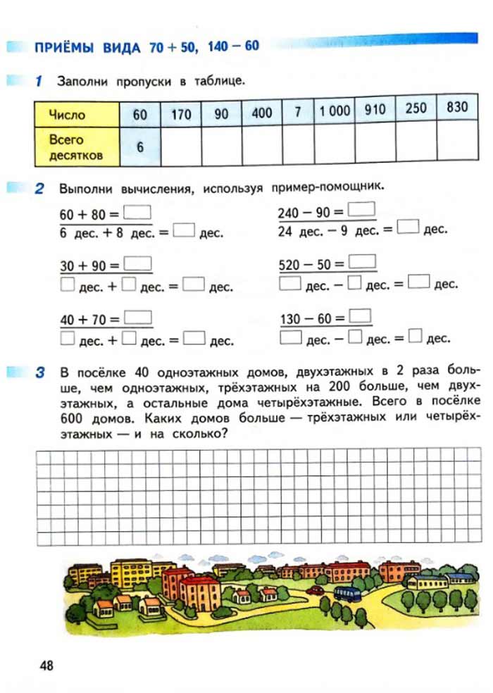 Изображение рабочая тетрадь по математике 3 класс Дорофеев, Миракова, Бука - 2 часть страница 48 Рабочая тетрадь по математике 3 класс Дорофеев, Миракова, Бука — 2 часть страница 48