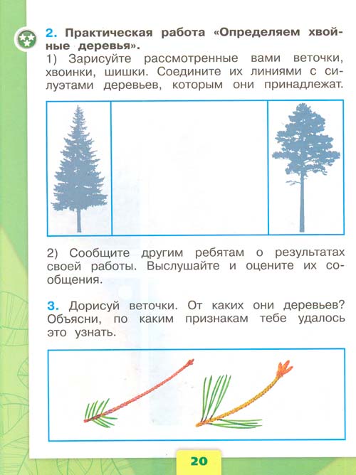 рабочая тетрадь по окружающему миру 1 класс, Плешаков - 1 часть страница 20