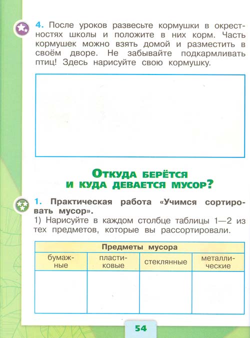 рабочая тетрадь по окружающему миру 1 класс, Плешаков - 1 часть страница 54