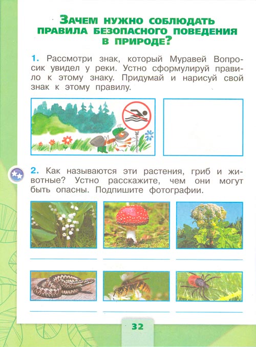 рабочая тетрадь по окружающему миру 1 класс, Плешаков - 2 часть страница 32(2024 год)