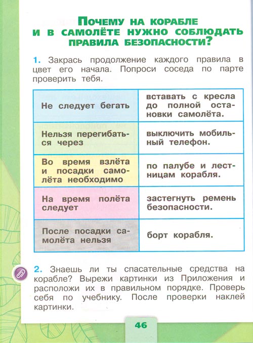 рабочая тетрадь по окружающему миру 1 класс, Плешаков - 2 часть страница 46(2024 год)