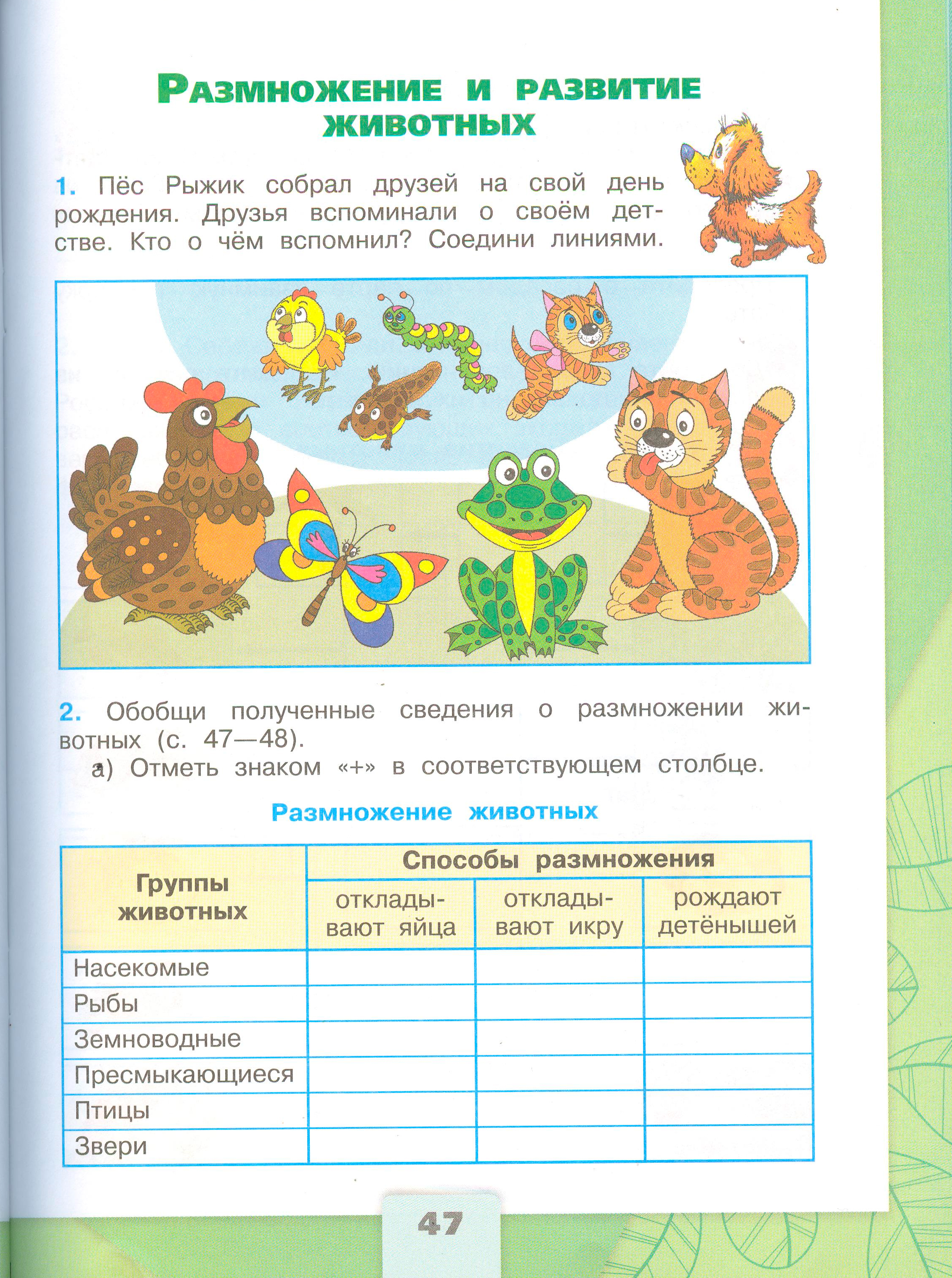 Рабочая тетрадь Плешаков 1 часть. Окружающий мир 3 класс, страница 47, 2024 год. ГДЗ по окружающему миру 3 класс рабочая тетрадь Плешаков, страница 47