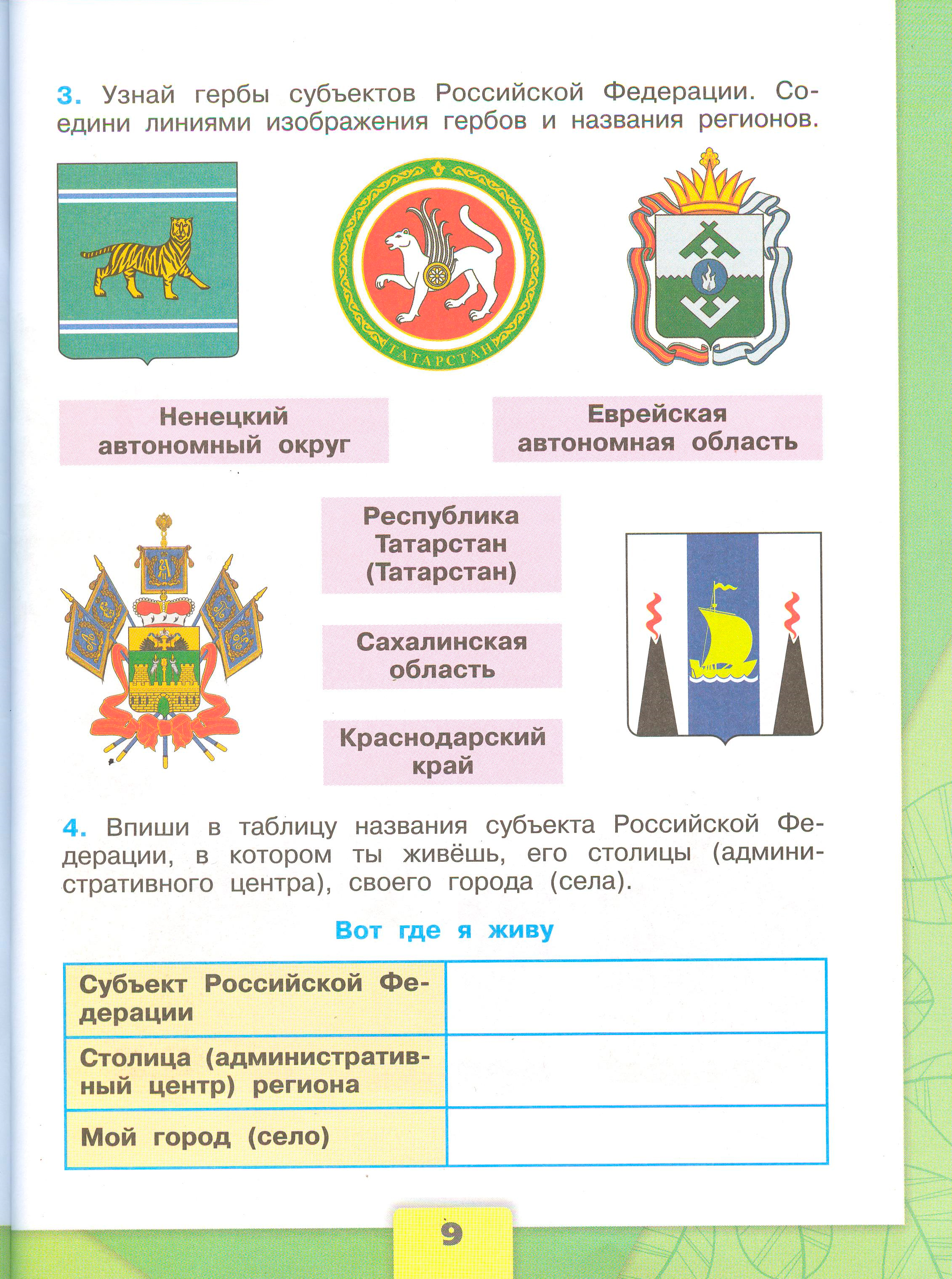 Рабочая тетрадь Плешаков 1 часть. Окружающий мир 3 класс, страница 9, 2024 год. ГДЗ по окружающему миру 3 класс рабочая тетрадь Плешаков, страница 9