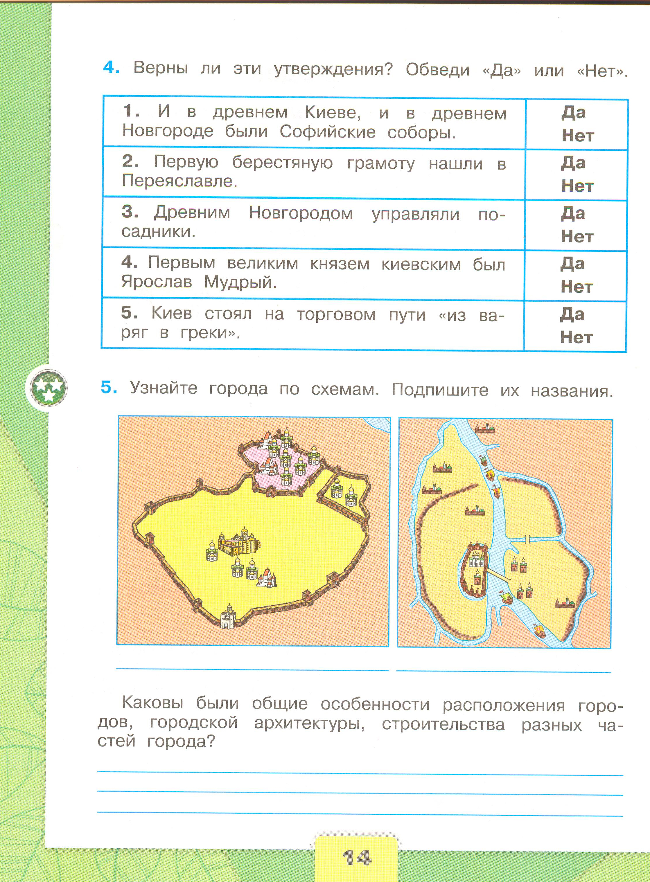 окружающий мир 4 класс рабочая тетрадь 2 часть Плешаков страница 14, титул